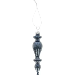 Hanger glas pegel 13 cm blauw