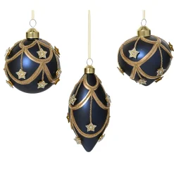 Hanger glas pegel blauw 8 cm