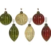 Hanger glas pegel groen rood creme 8 cm