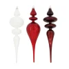 Hanger glas rood wit 8 x 30 cm