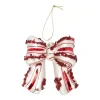 Hanger glas strik 10 cm rood wit