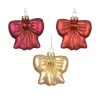 Hanger glas strik roze rood 8 cm