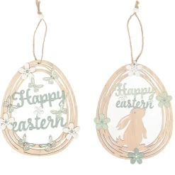 Hanger happy easter hout 19cm