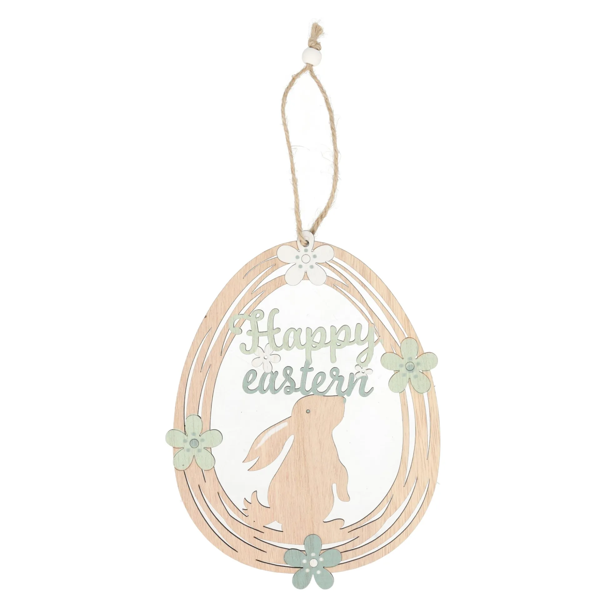 Hanger happy easter hout 19cm