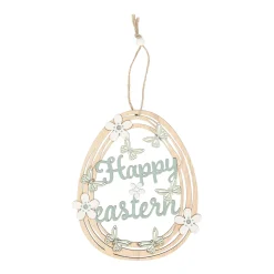 Hanger happy easter hout 19cm