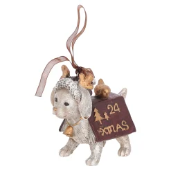 Hanger hond bel goud 8 cm