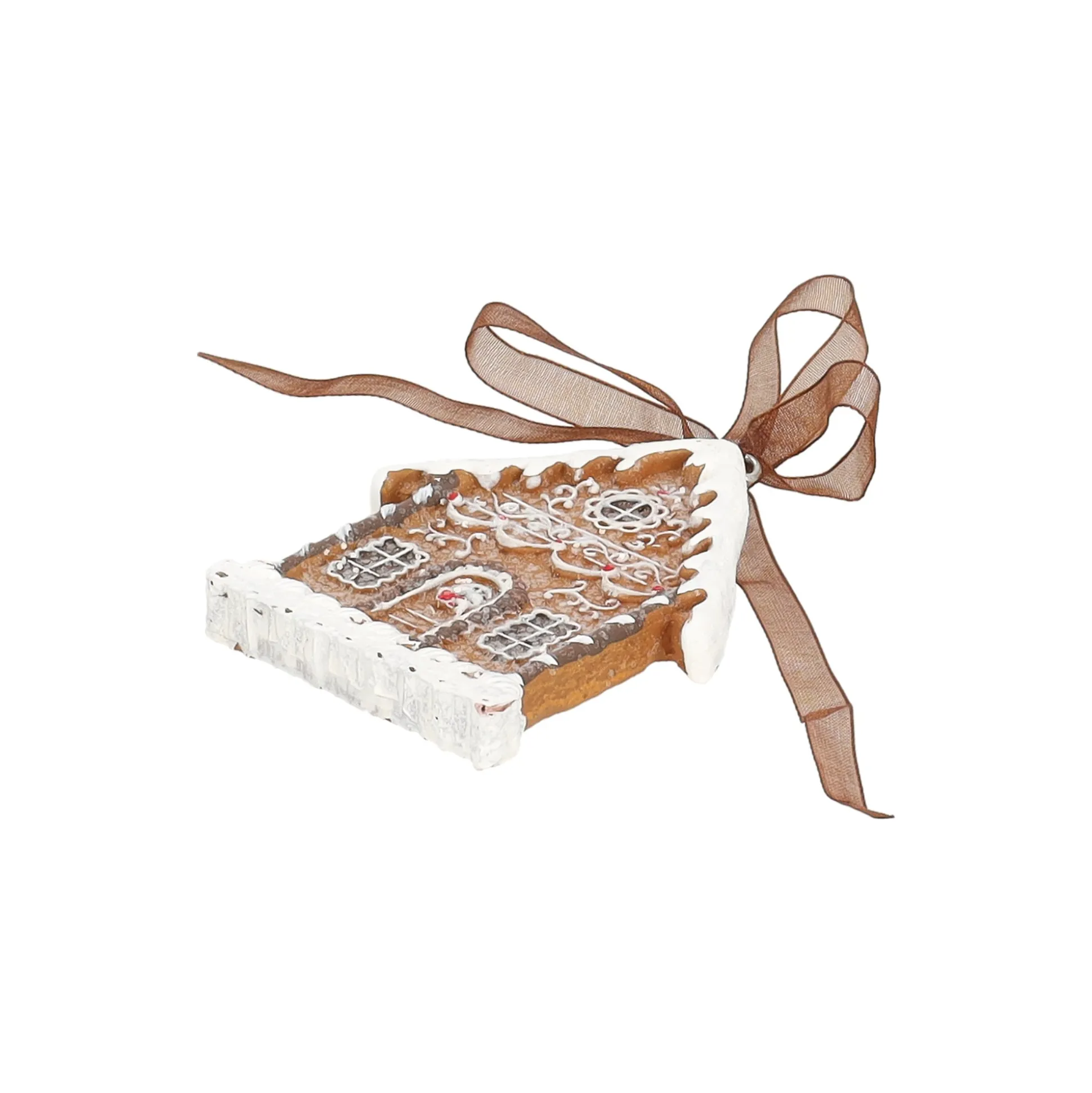 Hanger huis gingerbread wit 9 cm