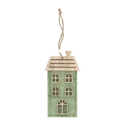 Hanger huis groen 14 x 7 cm