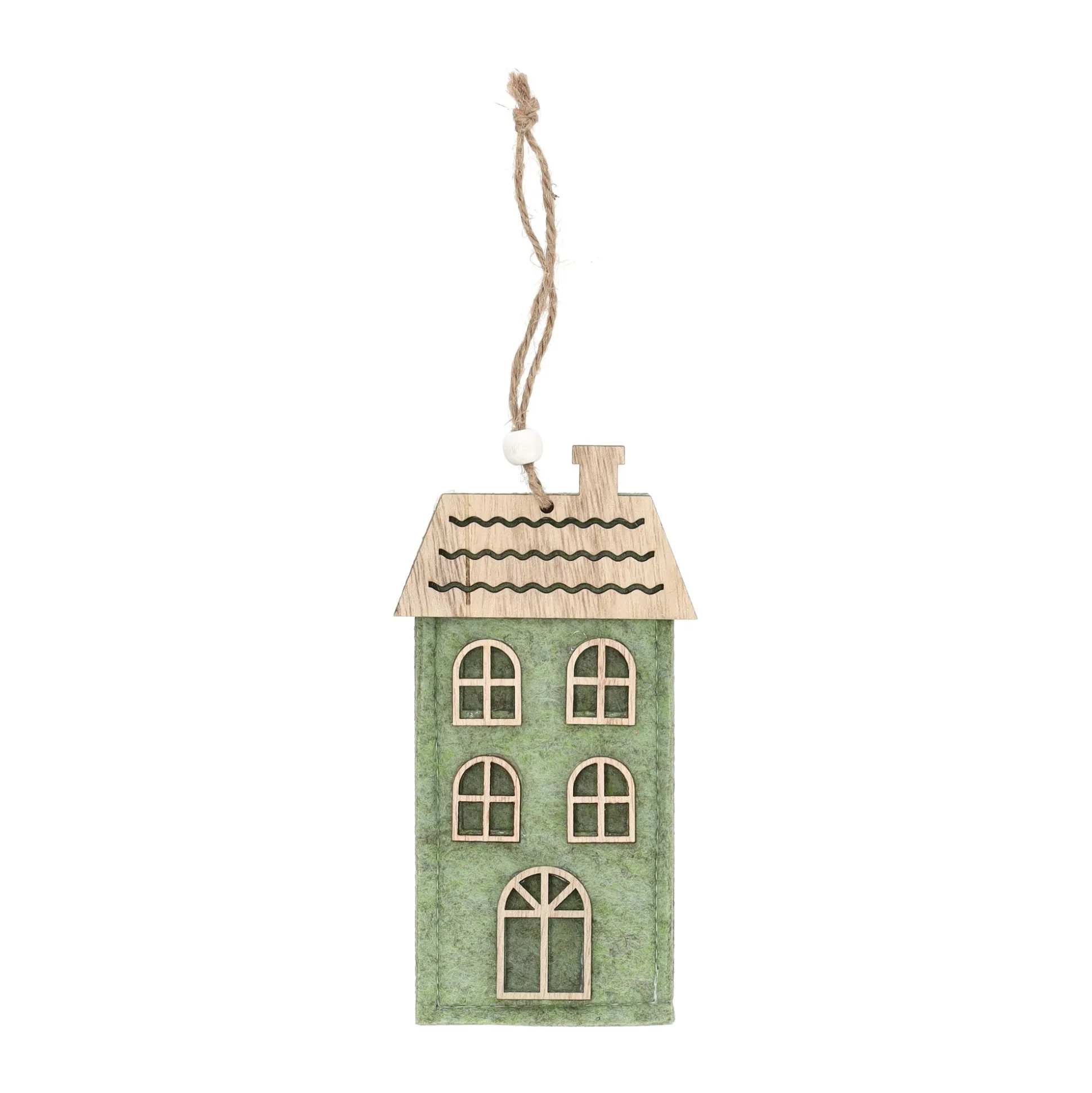 Hanger huis groen 14 x 7 cm