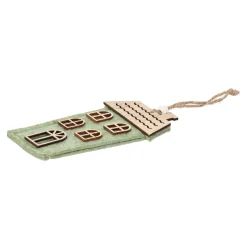 Hanger huis groen 14 x 7 cm