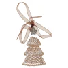 Hanger kerstboom ster grijs gingerbread 9 cm