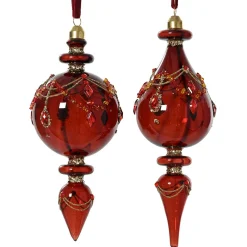 Hanger pegel glas rood 18 cm