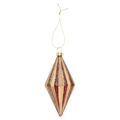 Hanger pegel rood goud 6 x 12 cm