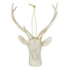 Hanger rendierkop goud 9 x 14 cm