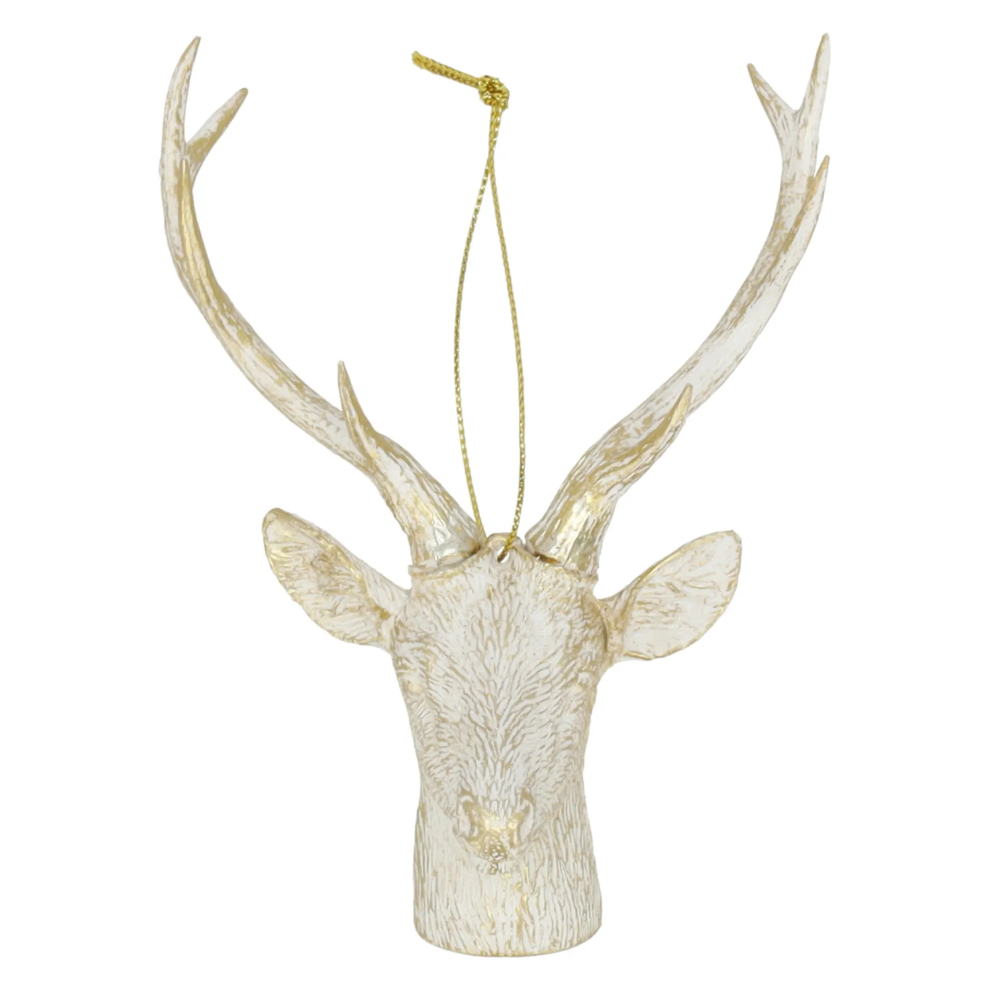 Hanger rendierkop goud 9 x 14 cm