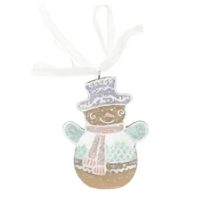 Hanger sneeuwman gingerbread 9 cm
