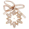 Hanger sneeuwvlok gingerbread wit 8 cm