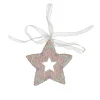 Hanger ster gingerbread roze 8 cm