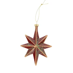 Hanger ster rood 10 x 14 cm