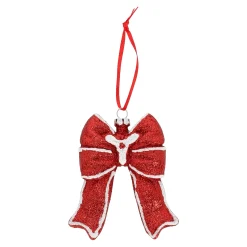 Hanger strik rood wit 9 x 11 cm