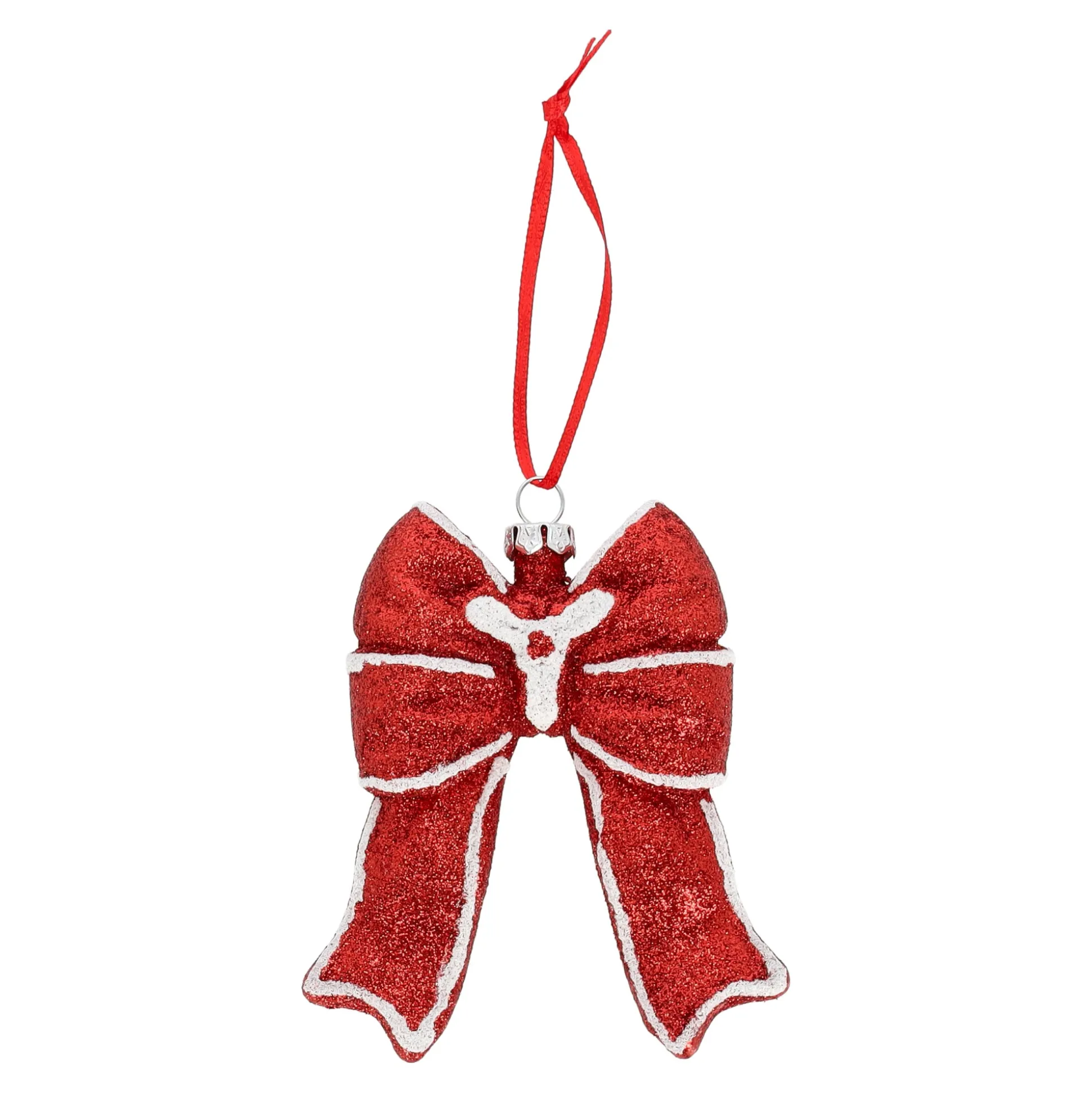 Hanger strik rood wit 9 x 11 cm