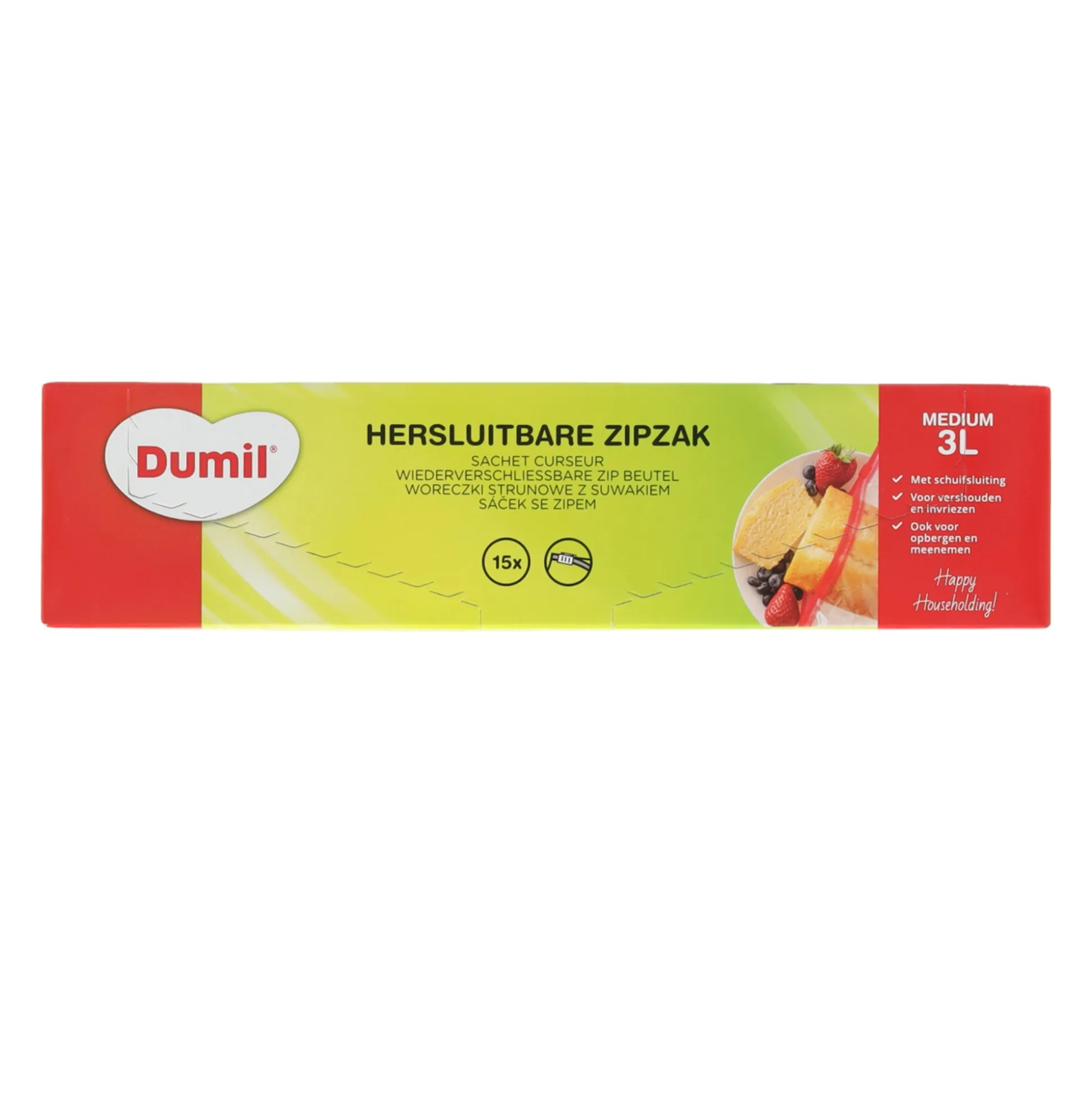 Hersluitbare zipzak 3L 15st Dumil