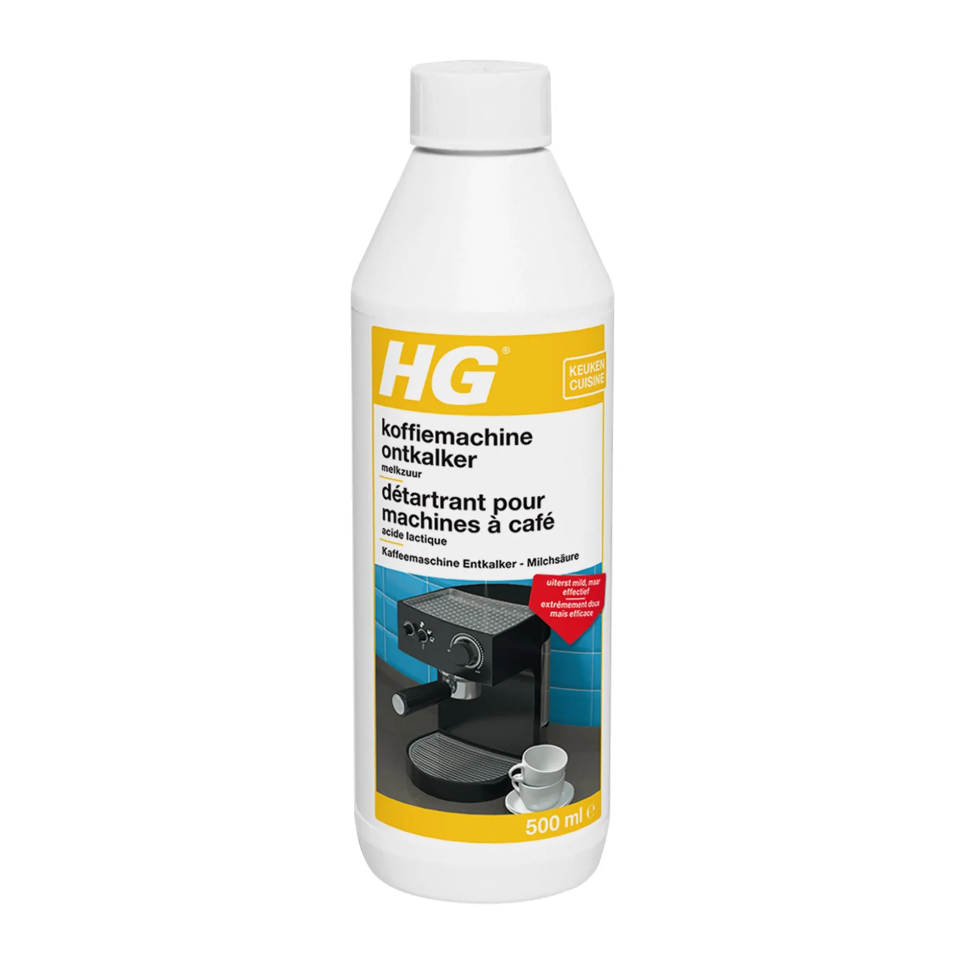 HG koffiemachine ontkalker melkzuur