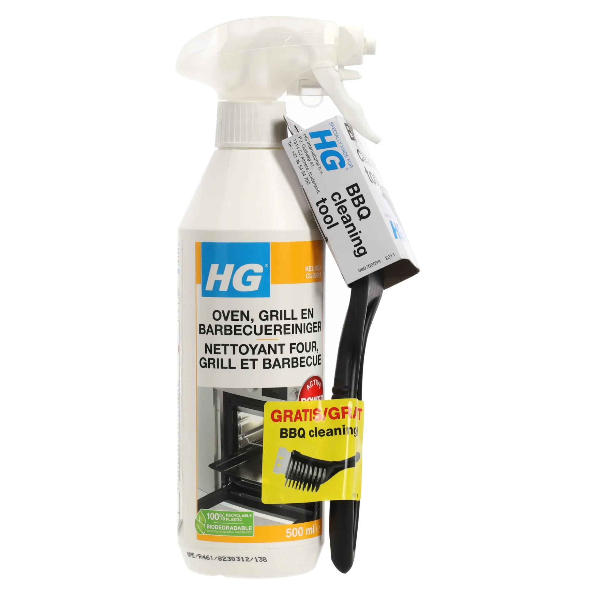 HG krimp barbecue reiniger + borstel