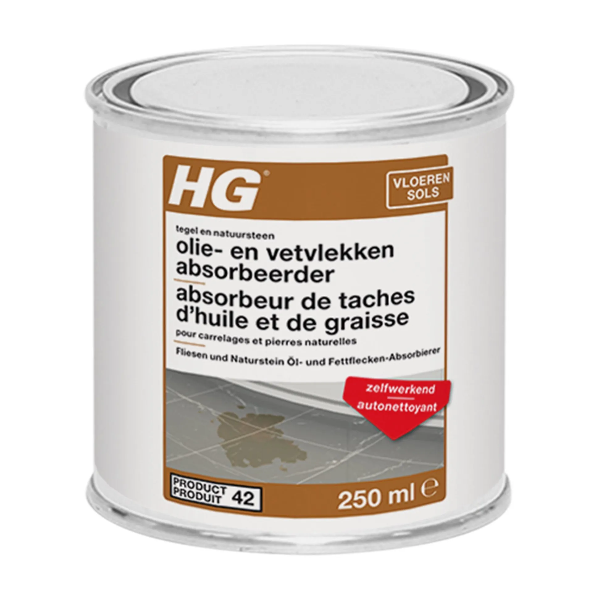HG tegel- en natuursteen olie- en vetvlekken absorbe...