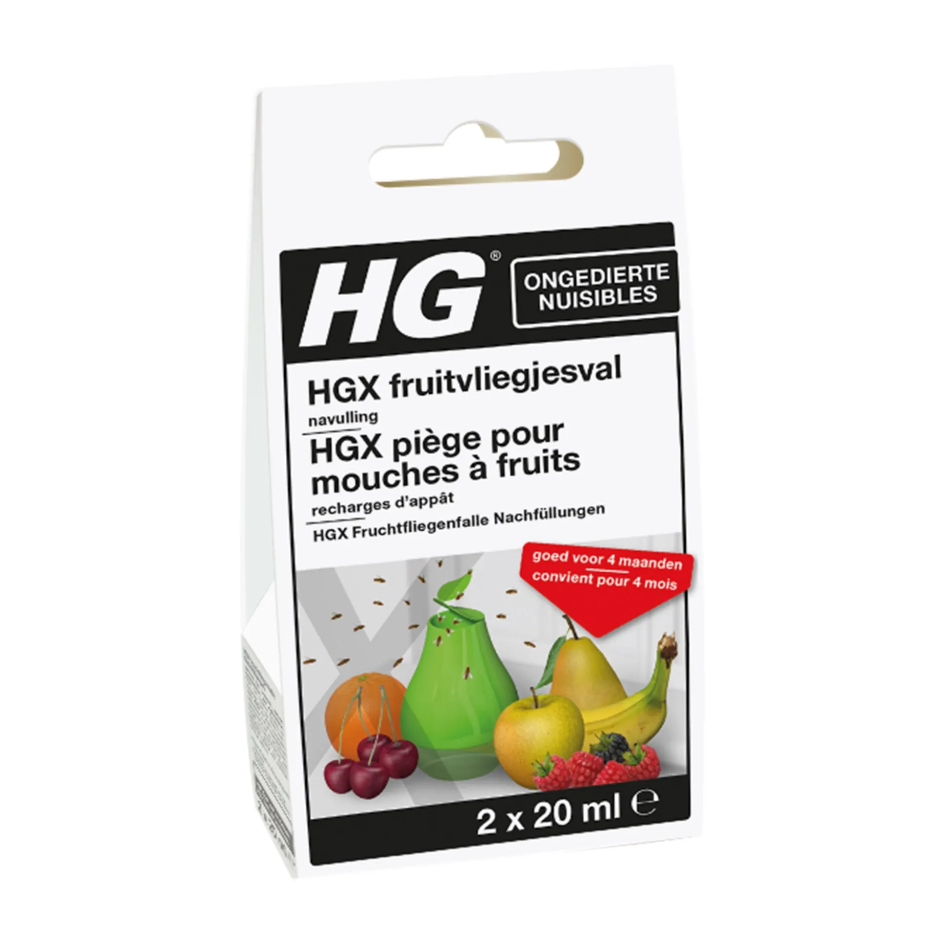 HGX fruitvliegjesval navulling 2x 20ml