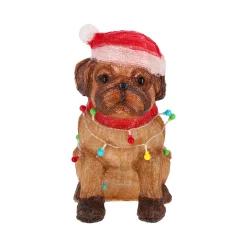 Hond met kerstverlichting acryl 42cm 100LED