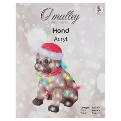 Hond met kerstverlichting acryl 42cm 100LED