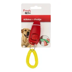 Hondenfluitje + klikker Xoe rood Friendly Pet