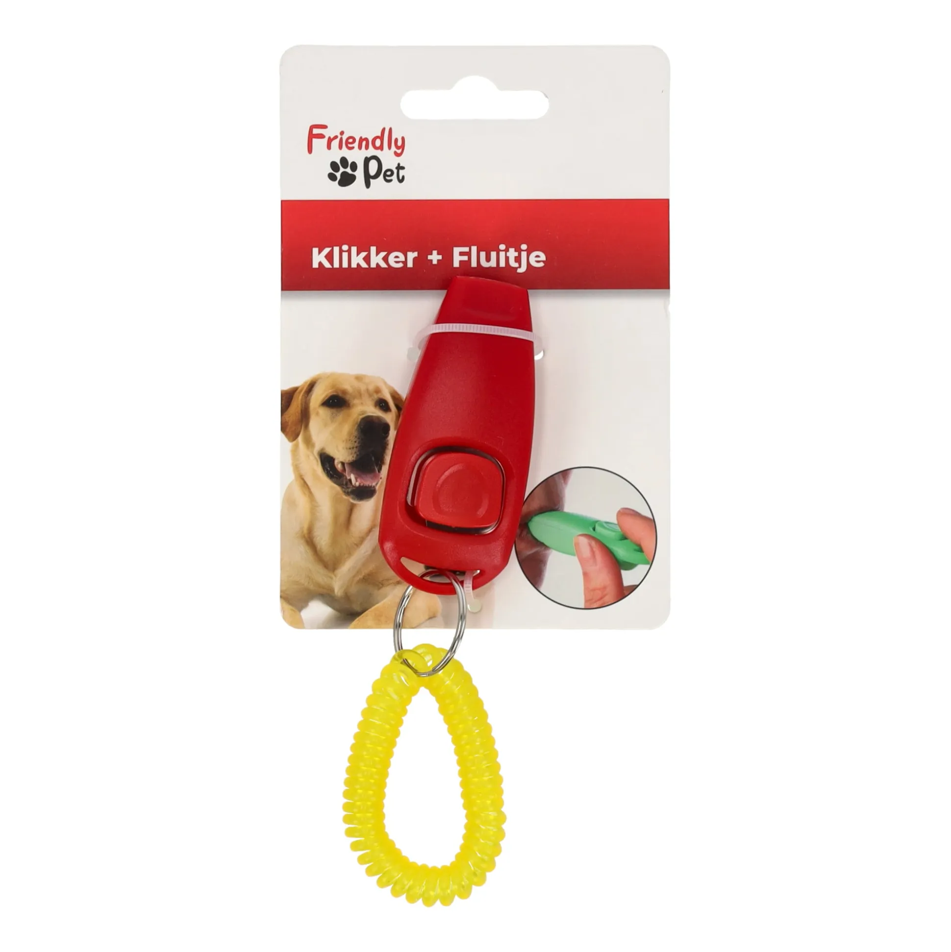 Hondenfluitje + klikker Xoe rood Friendly Pet