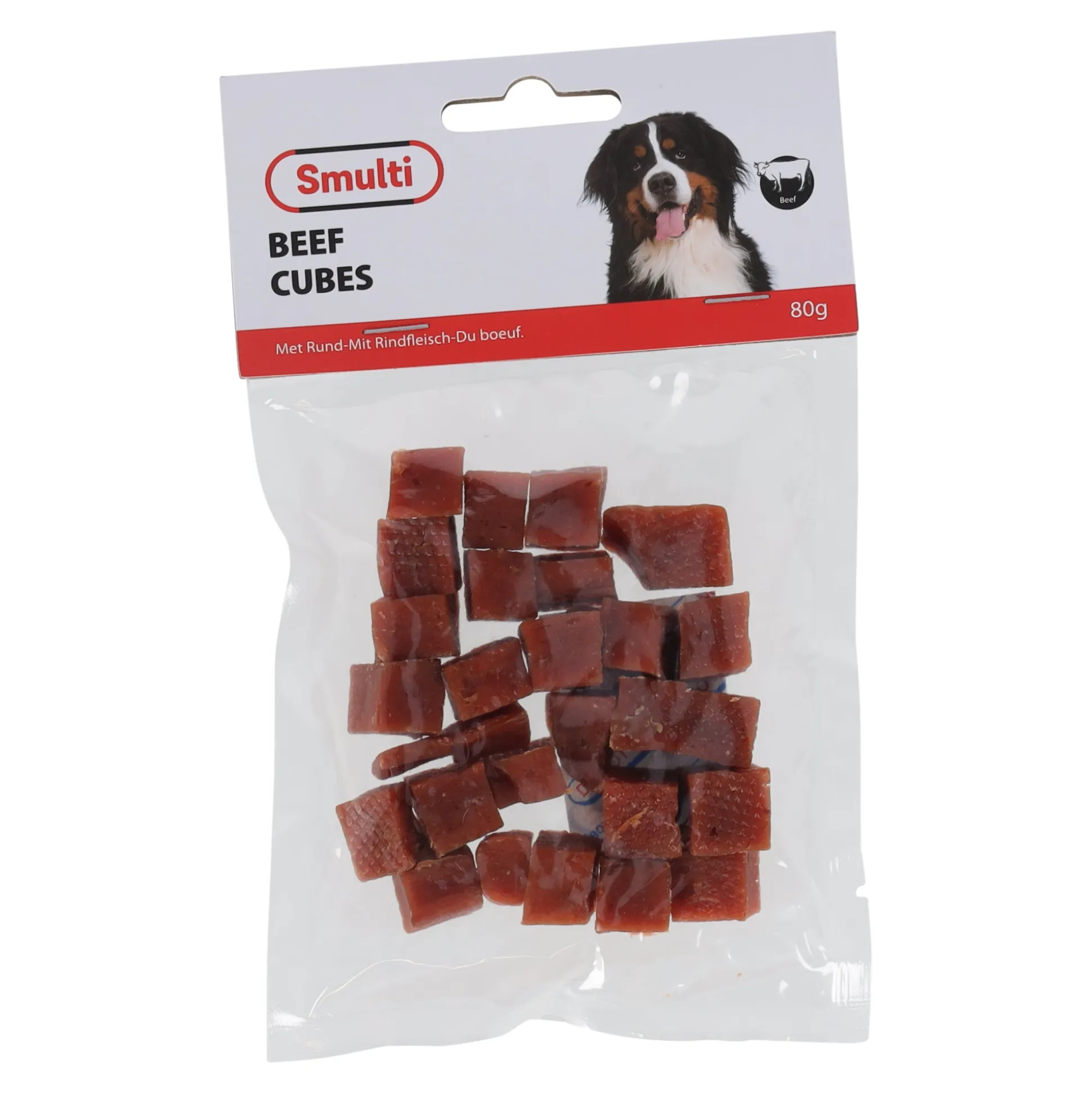 Hondensnack beef cubes 80G
