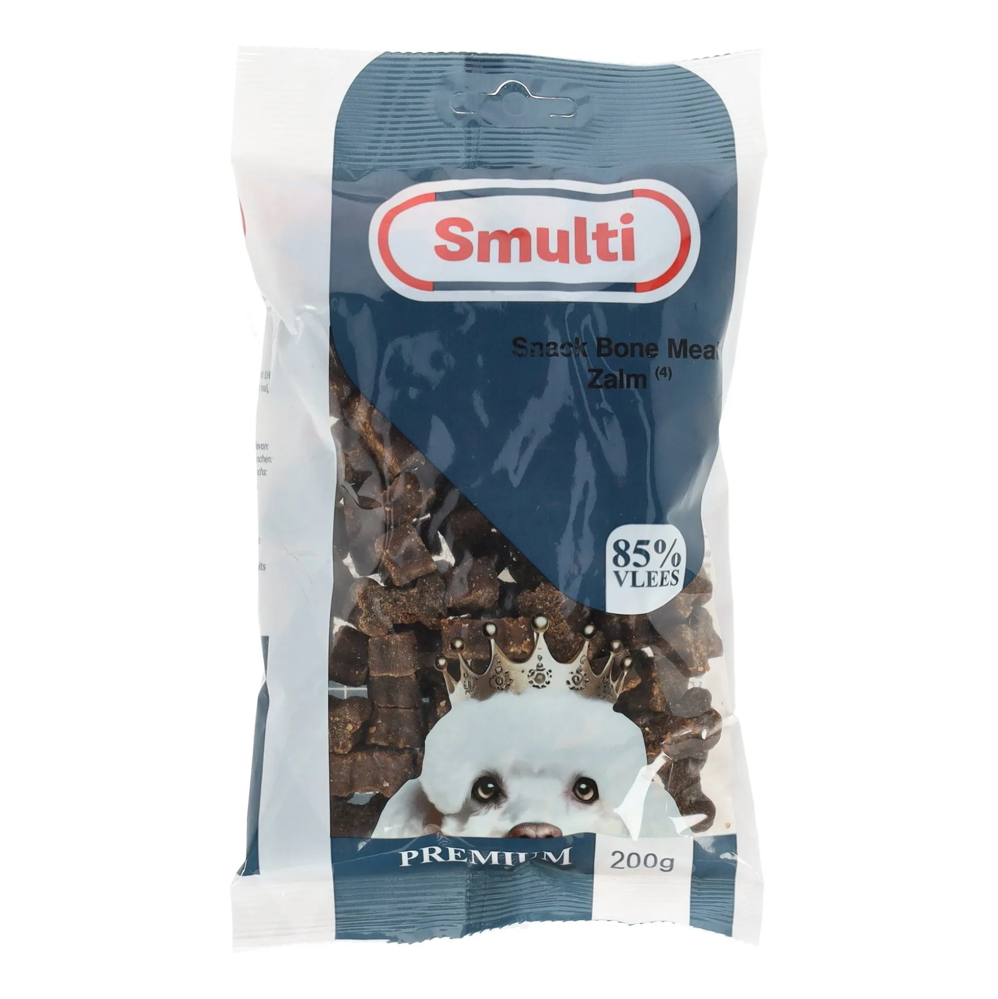 Hondensnack bone meat zalm 200 g Smulti