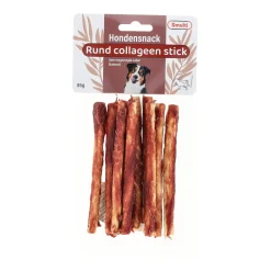 Hondensnack collageen rund stick 85g
