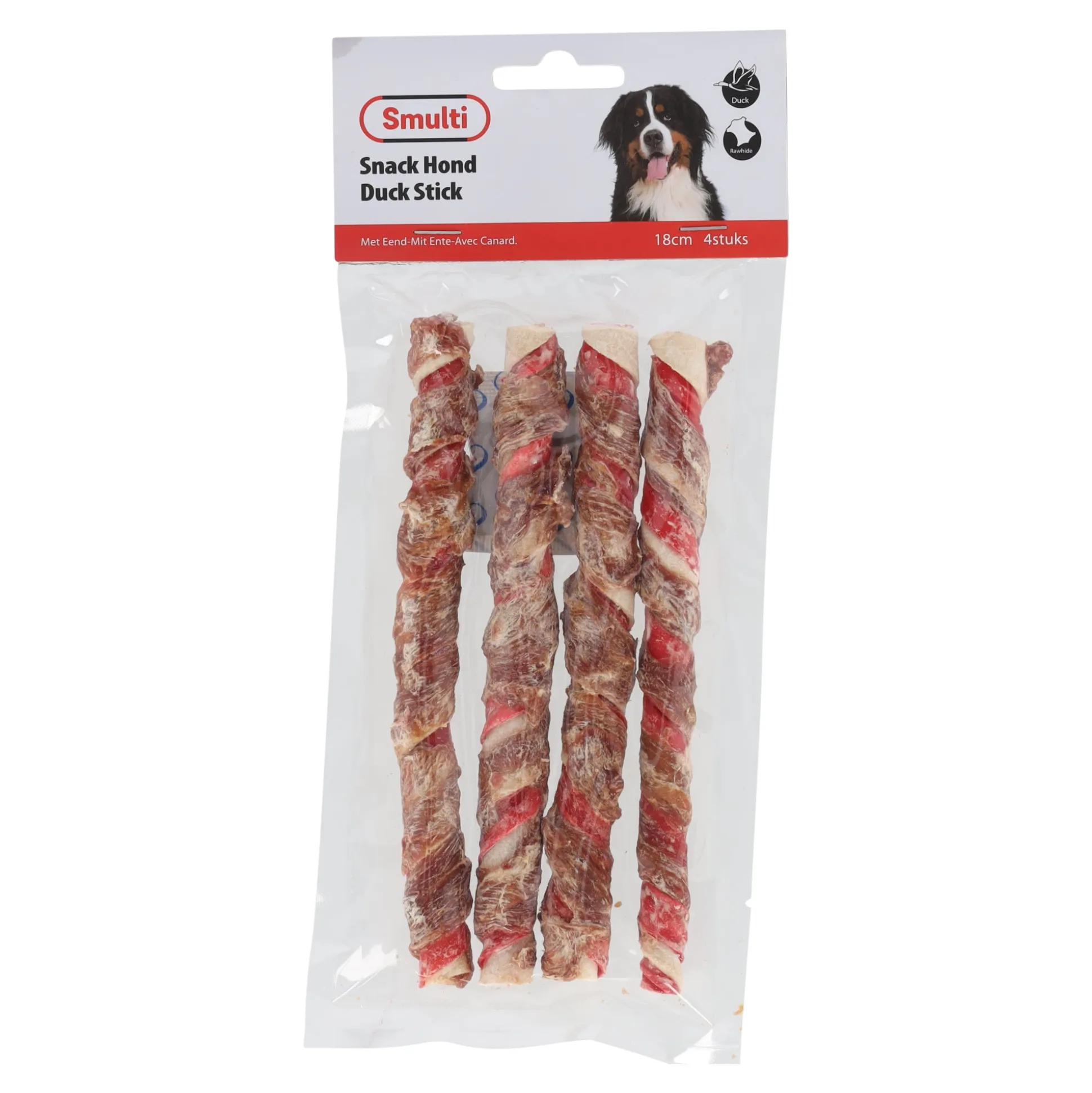 Hondensnack duck stick 18cm duo 4st