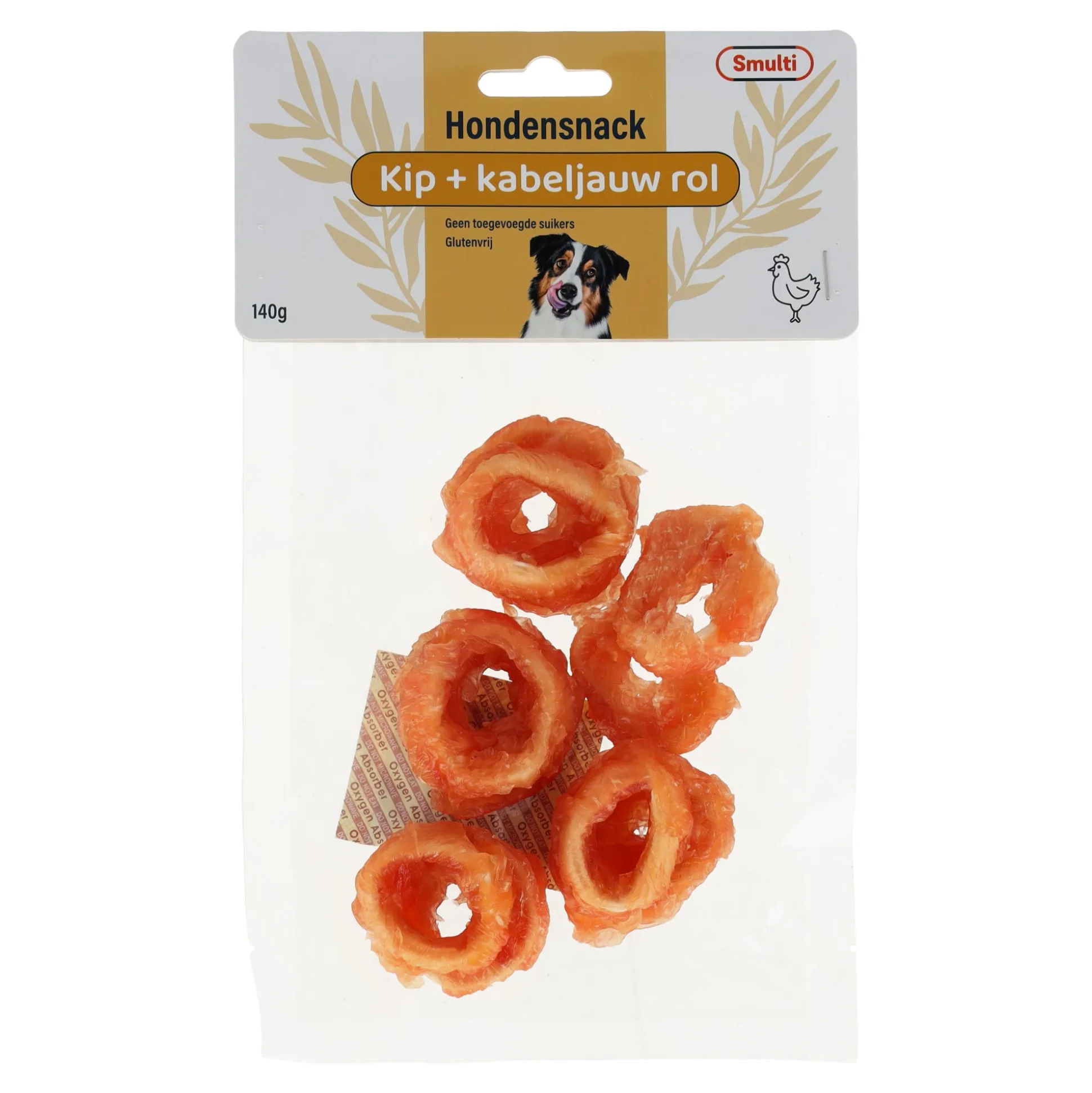 Hondensnack kabeljauw rol met kip 140g