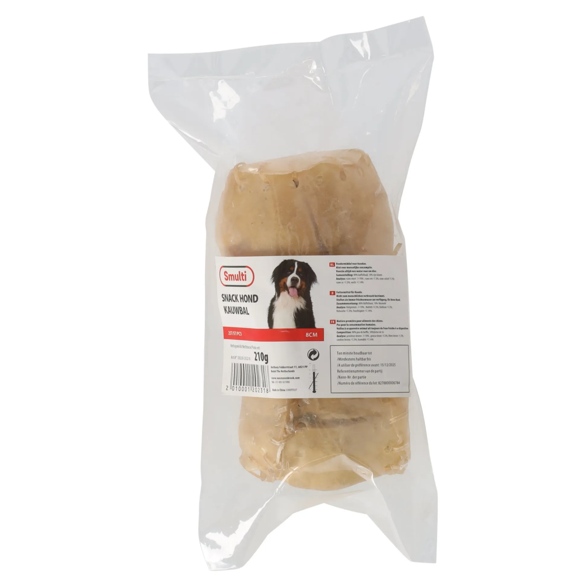 Hondensnack kauwbal 8cm 2st