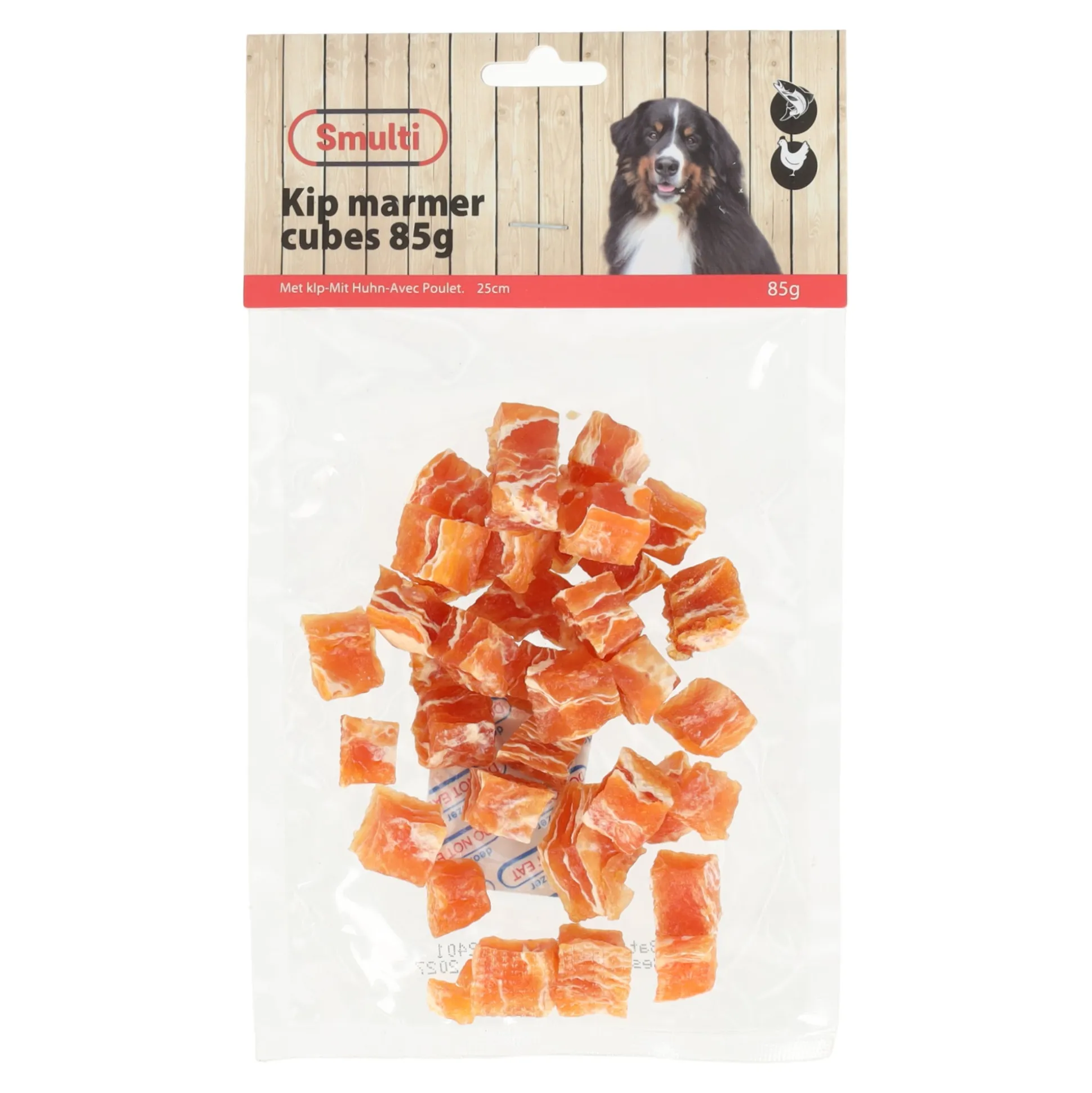 Hondensnack kip marmer cubes 85g
