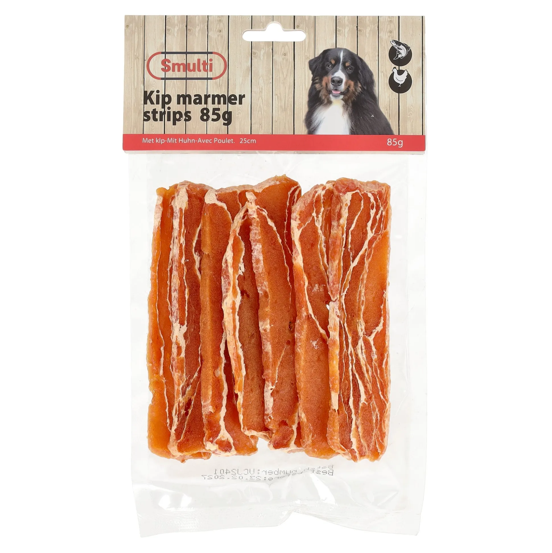 Hondensnack kip marmer strips 85g