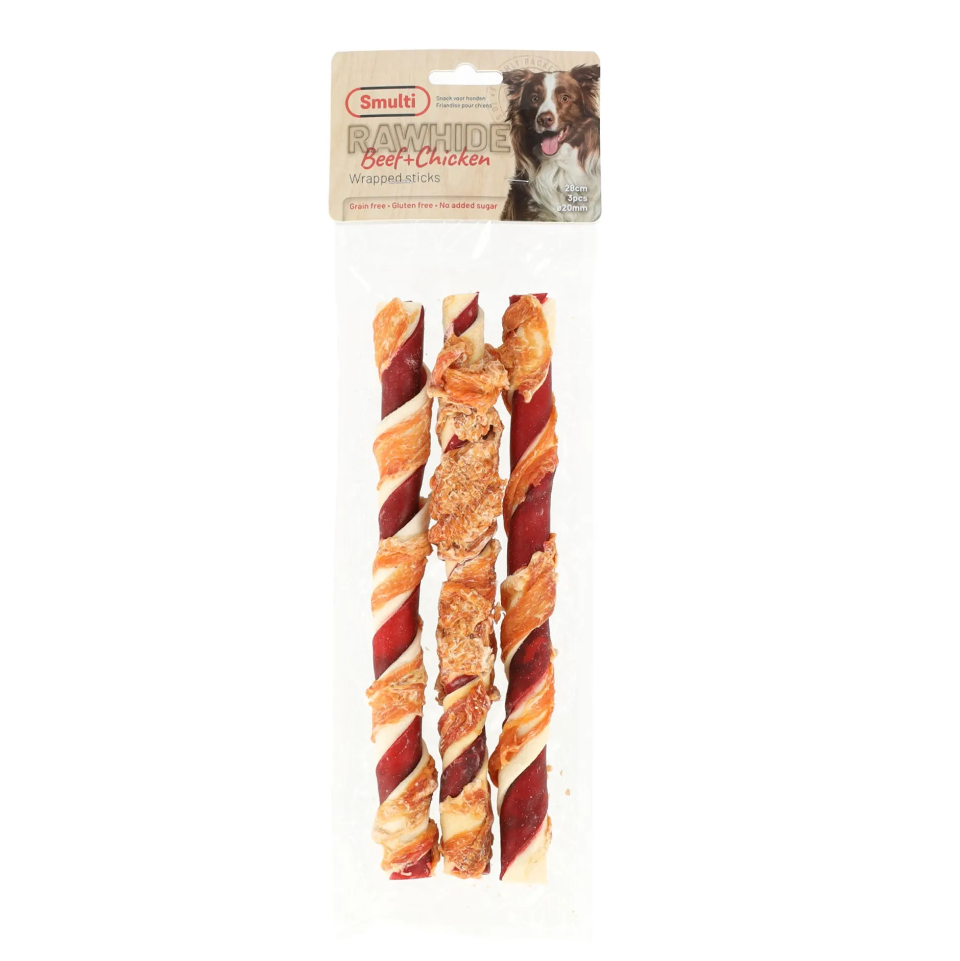 Hondensnack rawhide staaf met kip 280 g Smulti