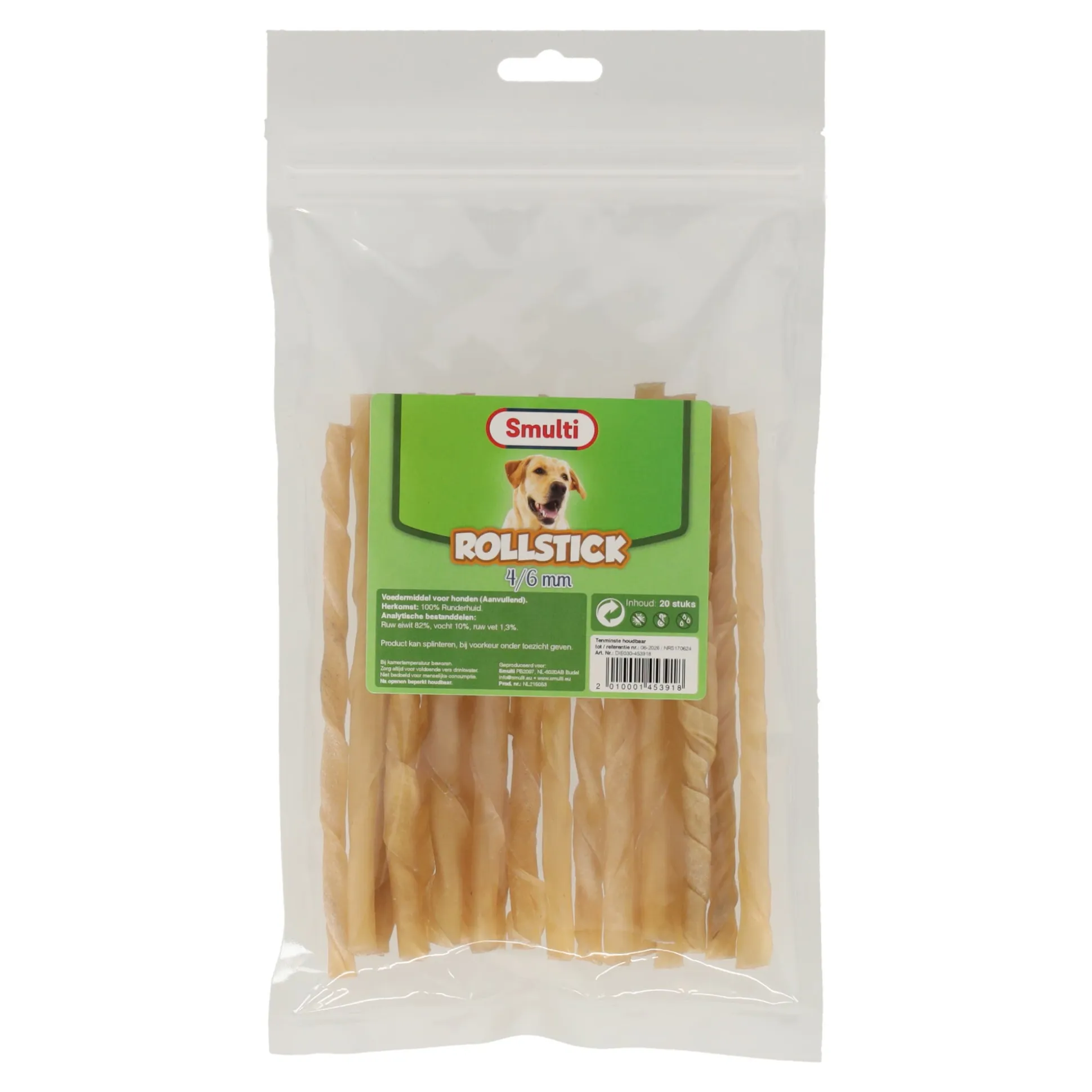 Hondensnack rollstick 4-6mm 20st