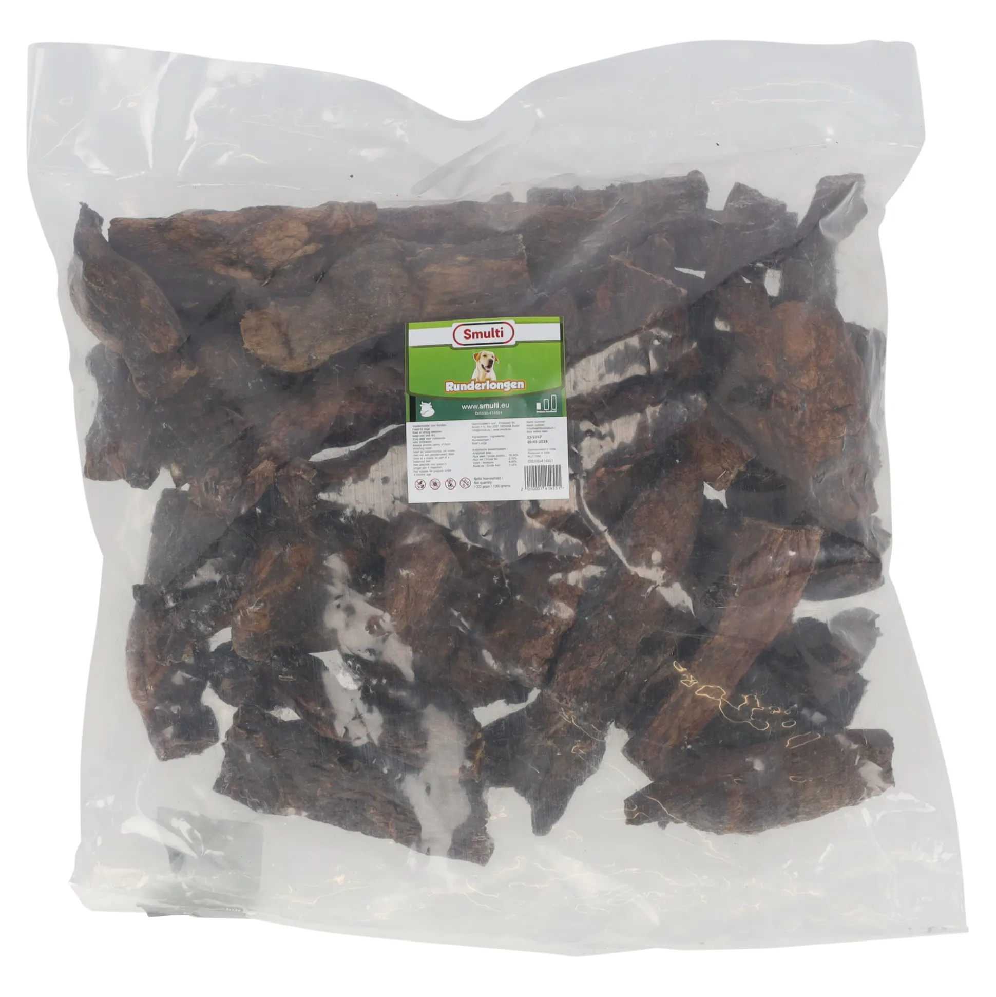 Hondensnack runderlong 1000g Smulti