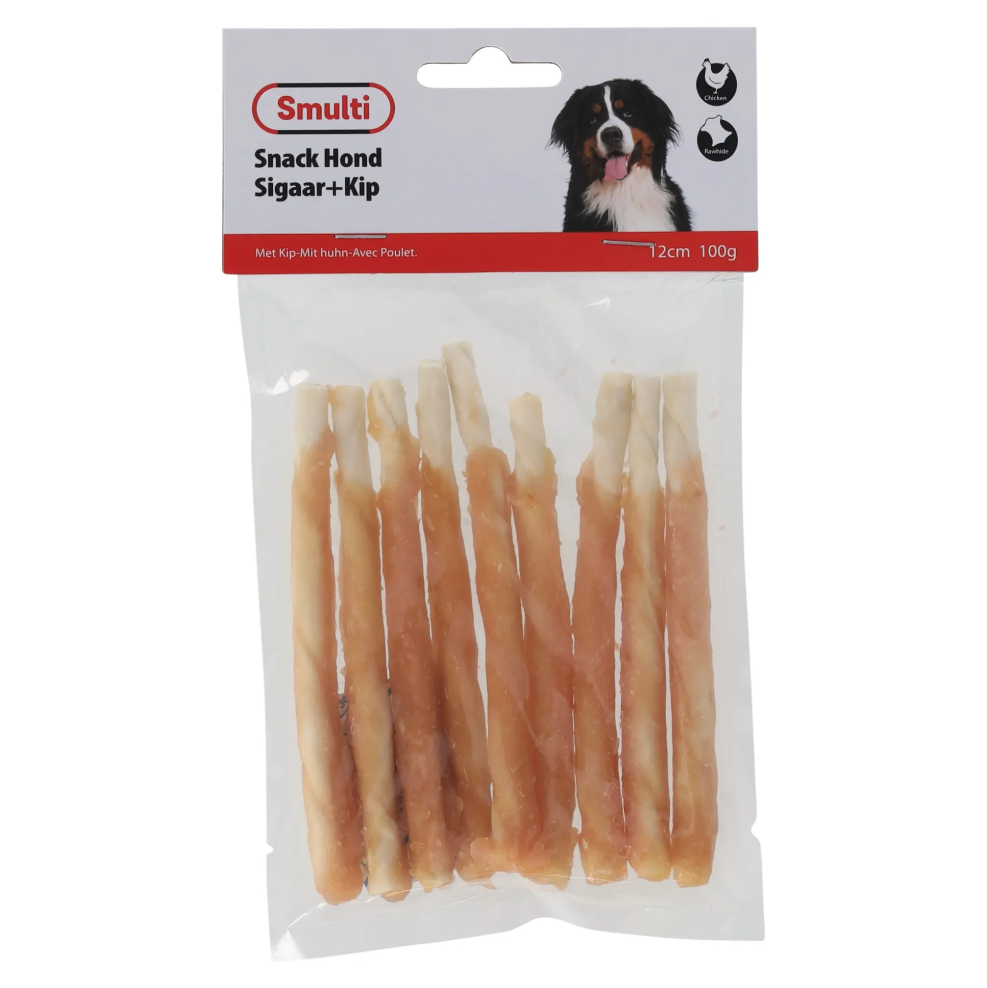 Hondensnack sigaar+kip 12cm 100G