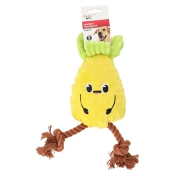 Hondenspeelgoed Ananas+touw geel 33cm Friendly Pet