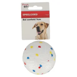 Hondenspeelgoed bal confetti 7cm