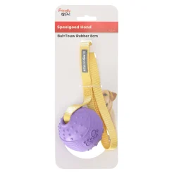 Hondenspeelgoed bal rubber+touw 8cm