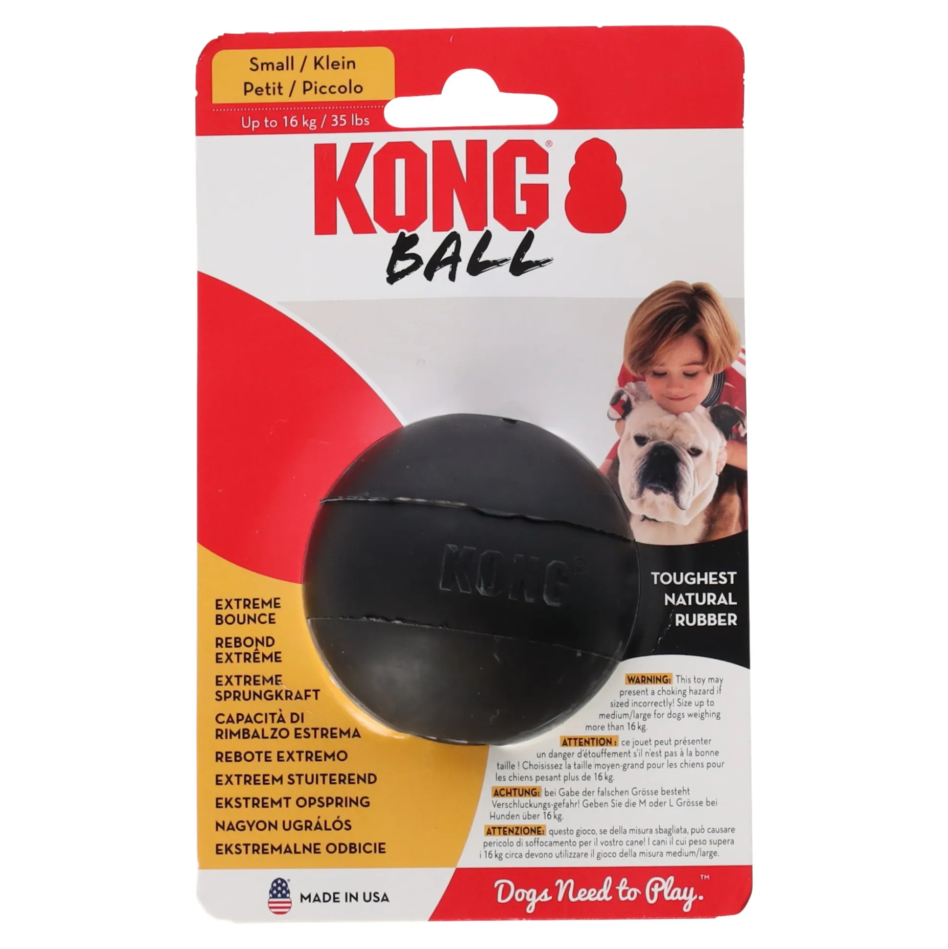 Hondenspeelgoed bal S zwart Kong